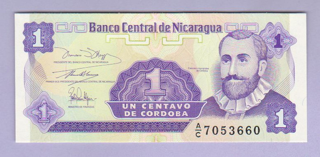 Nicaragua 1 Centavo v.1991 UNC P-167
