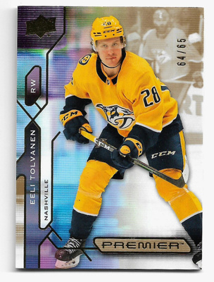 2021-22 Upper Deck Premier Gold /65 #70 Eeli Tolvanen