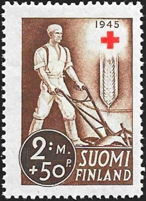 1945 Punainen Risti 2 mk + 50 p **  LaPe 292