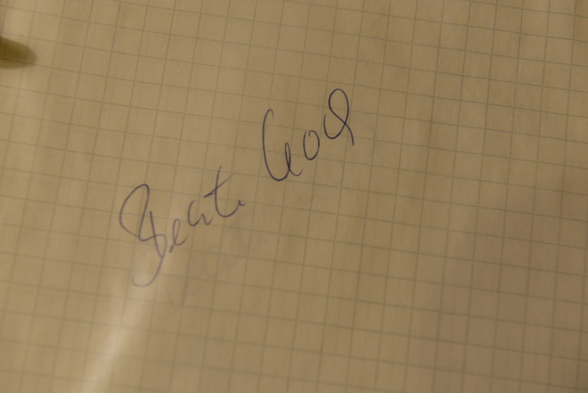 Beate Koch nimikirjoitus paperilla