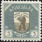 1922 Karjala 3 mk harmaansininen/harmaa ** LaPe K 10 A - pikkukuva 1