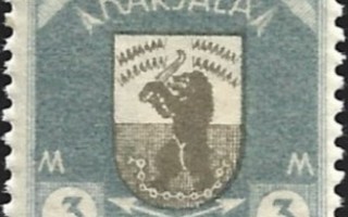 1922 Karjala 3 mk harmaansininen/harmaa ** LaPe K 10 A