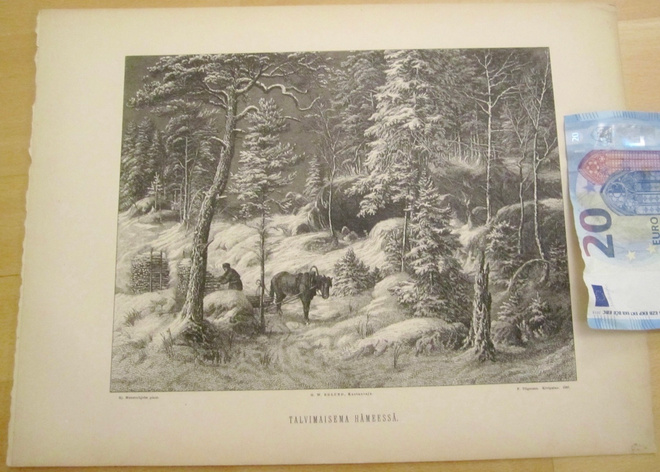 VANHA Gravyyri Munsterhjelm Häme 1887 Edlund Tilgmann ISO
