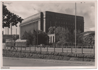Helsinki Eduskuntatalo raitiovaunu 50-luku
