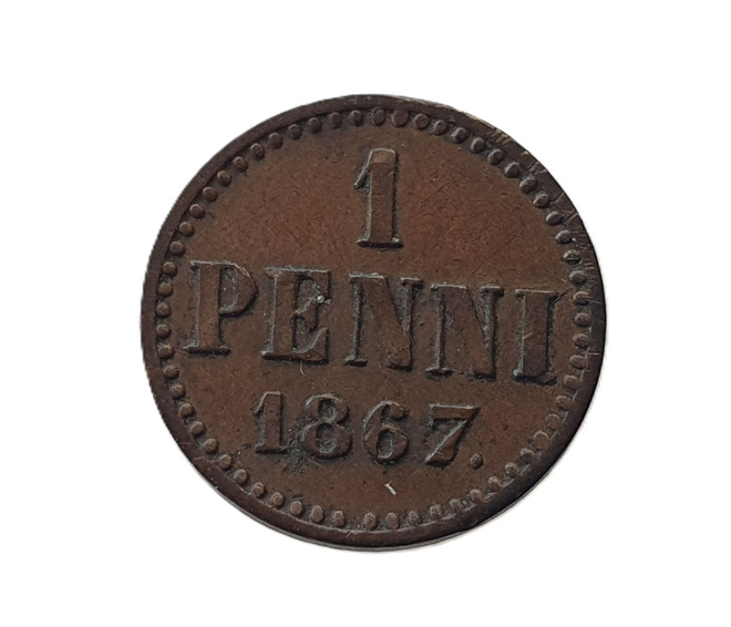 1 penni 1867 - hyväkuntoinen!