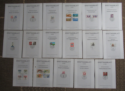 FDC-kortit BRD Berliini vuodet1979-82 kaikki, kansiossa