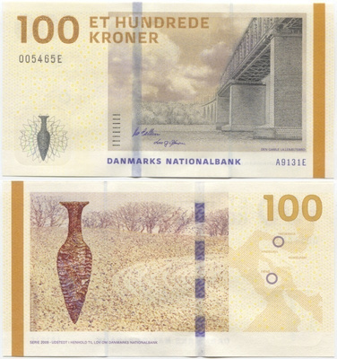 Tanska Denmark 100 Kroner 2013 (P-66c) AU-UNC sign. Callesen
