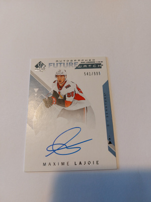 2018-19 SP Authentic #195 Maxime Lajoie FW AU RC /999