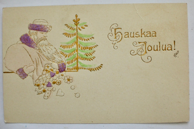VANHA Postikortti Joulupukki 1908 Kohopainettu UPEA
