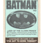 Purkkakuva BATMAN n:o 143 1989 LEER OF THE CLOWN PRINCE - pikkukuva 2