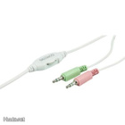 Deltaco HL7V Headset, mikrofoni ja äänensäätö, valk. *UUSI* - pikkukuva 2