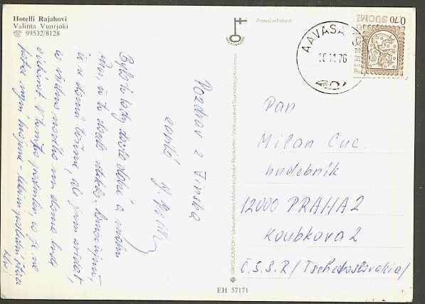 1975 70p leijona kortti AAVASAKSA:sta CSR:ään