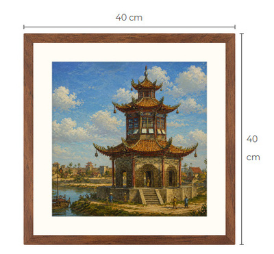 Uusi Pagoda Kiina art print 40 cm x 40 cm