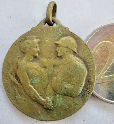 VANHA Mitali Ranska 1917 Eka Maailmansota