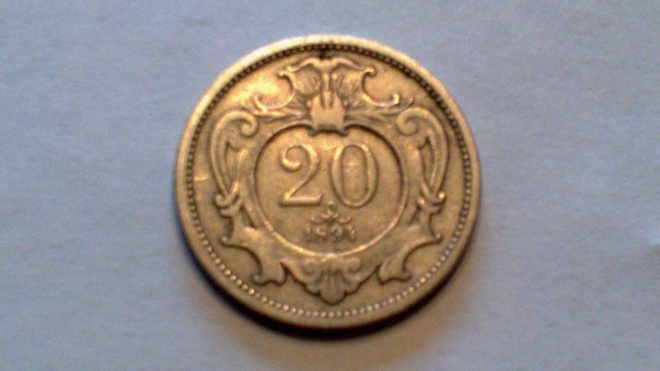20 heller raha vuodelta 1894 Franz Josef