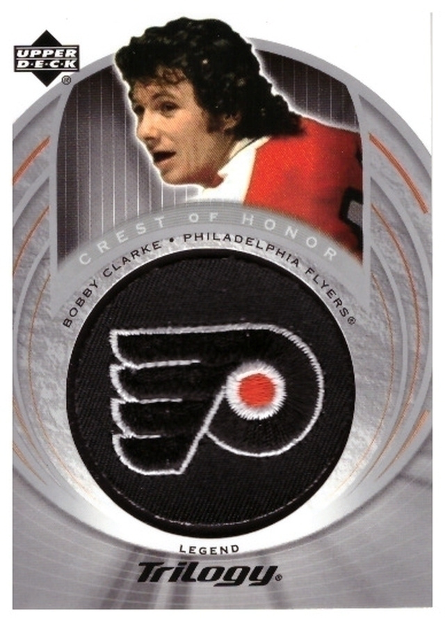 LegendaBOBBY CLARKE Flyers 03-04 Trilogy Crest Of Honor #140