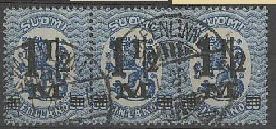1921 1½/50 I ja II 3-rivilössä o
