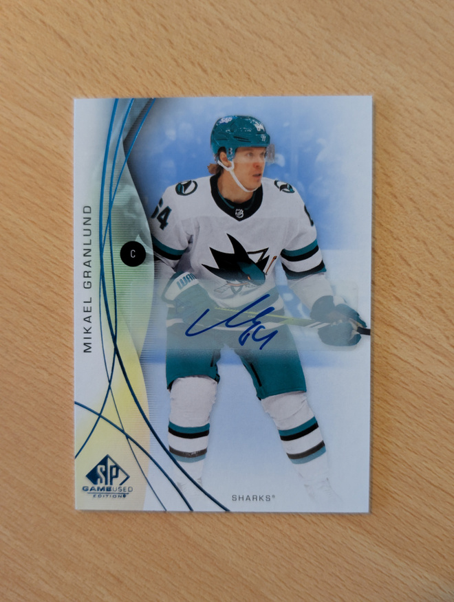 2024-25 SP Game Used Mikael Granlund Blue Auto
