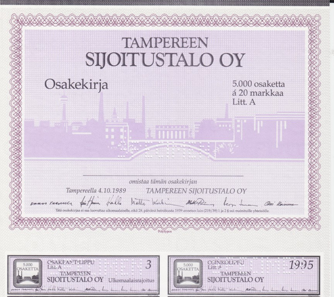 OKK 1989 Tampereen Sijoitustalo Oy spec, Tampere