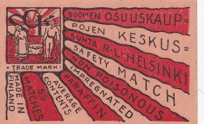 Helsinki SOK.  Safety Match ,Made in Finland   b582