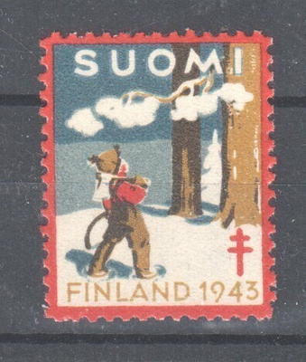 Tub joulumerkki 1943 postituoreena.