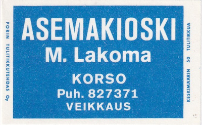 Korso. Asemakioski M. Lakoma ,   s85