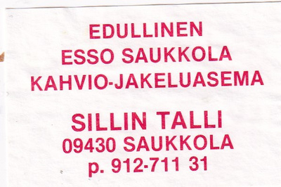 Saukkola, SILLIN TALLI, ESSO  , 1/12