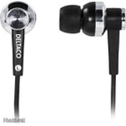 Deltaco HL79 in-ear nappikuulokkeet, 3.5mm, musta/hopea UUSI - pikkukuva 1