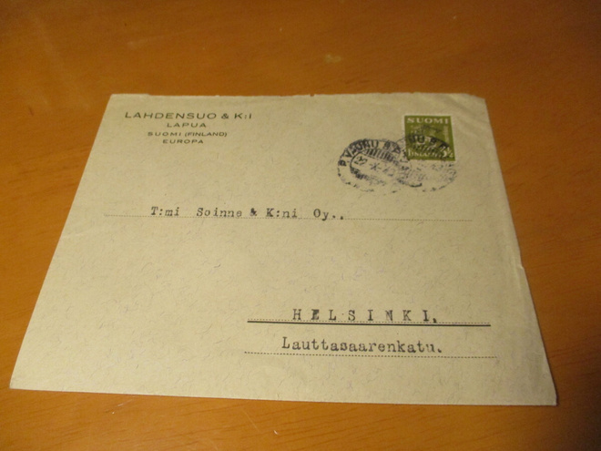 1943 Lapua Lahdensuo (puukkotehdas) liikekuori