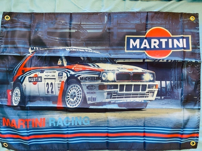 Vintage  Gulf lippu Lancia delta integrale 1kpl