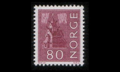 Norja 506x ** Kirkko 80 öre X-paperi (1963)