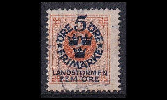 Ruotsi 86X o Landstorm I 5+5/2 Öre (1916)