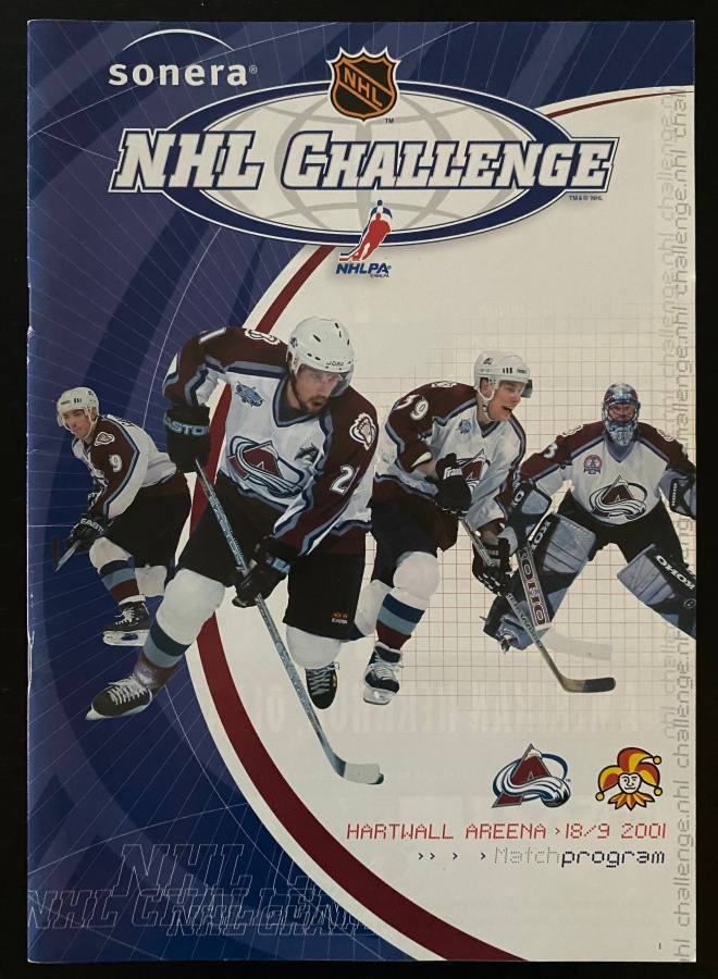 Jokerit - Colorado Avalanche 18/9/2001 ottelujulkaisu