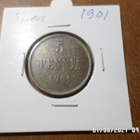 5  penniä  1901  Rahakehyksessä    kl 5 - pikkukuva 1