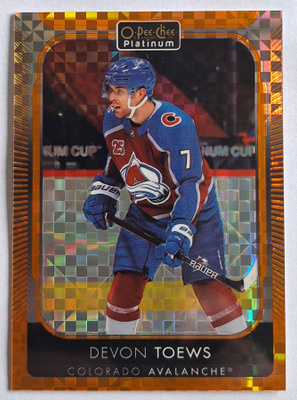 2021-22 O-Pee-Chee Platinum Orange Checkers 117 Devon Toews