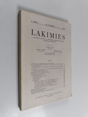 Lakimies 8/1991 : Suomalaisen lakimiesyhdistyksen aikakau...