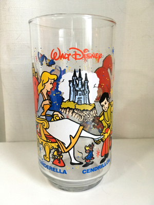 vintage Tuhkimo keräilylasi (Disney 1985)