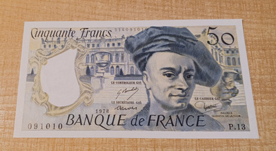 50 Francs 1978 Ranska Cat# 152 KL 9