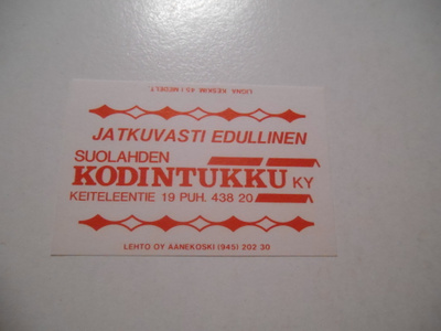 TT Etiketti Kodintukku Suolahti