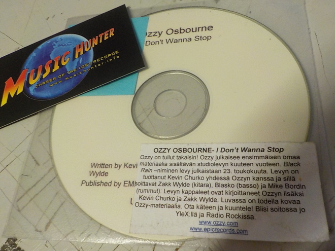 OZZY OSBOURNE - I DONT WANNA STOP PROMO CDS
