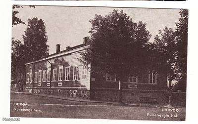 Postikortti, PORVOO, J L Runebergin koti