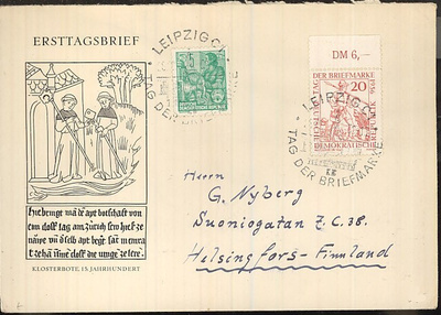DDR Mi 544 ym erikoisleimakuori Suomeen