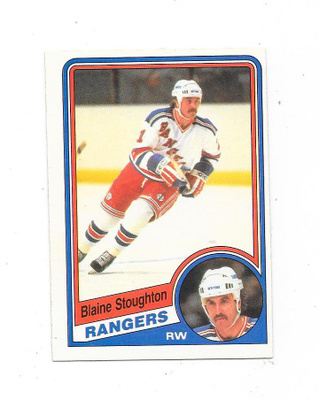 1984-85 OPC #154 Blaine Stoughton , New York Rangers