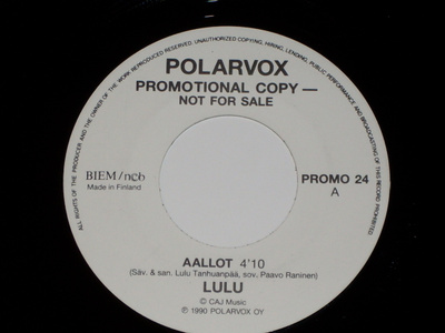 7" LULU - Aallot - single 1989 promo pop EX-