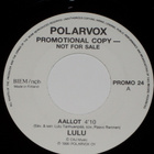 7" LULU - Aallot - single 1989 promo pop EX- - pikkukuva 1