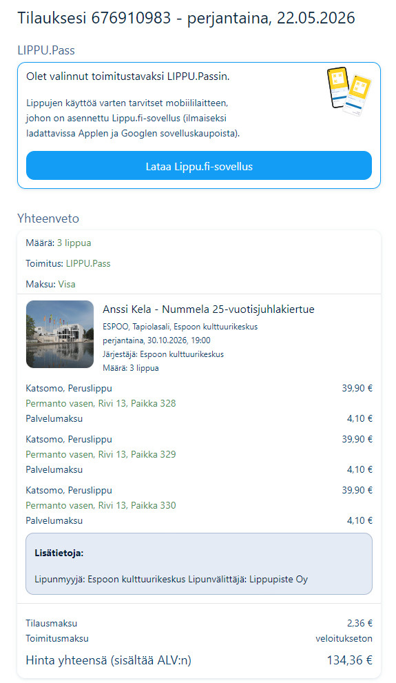 Anssi Kela - Nummela 25-vuotisjuhlakiertue 30.10. Espoossa
