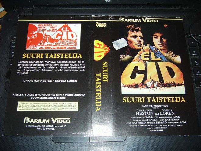 Vhs kansipaperi Fix -  EL CID SUURI TAISTELIJA  (Sis.pk:t)
