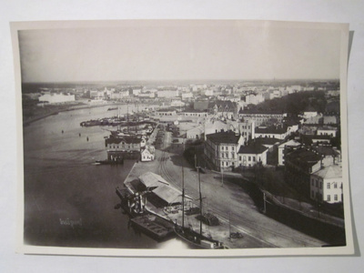 VANHA Postikortin Alkup. Valokuva Viipuri 1920-l Rautatie ym
