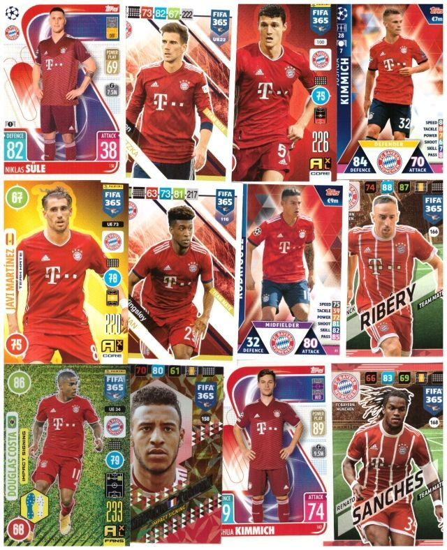 12 x BAYERN MUNCHEN sis. 2 x Erikoiskorttia