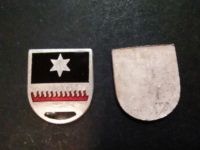 Sodankylä vaakuna hopea  emali 12 x10 mm